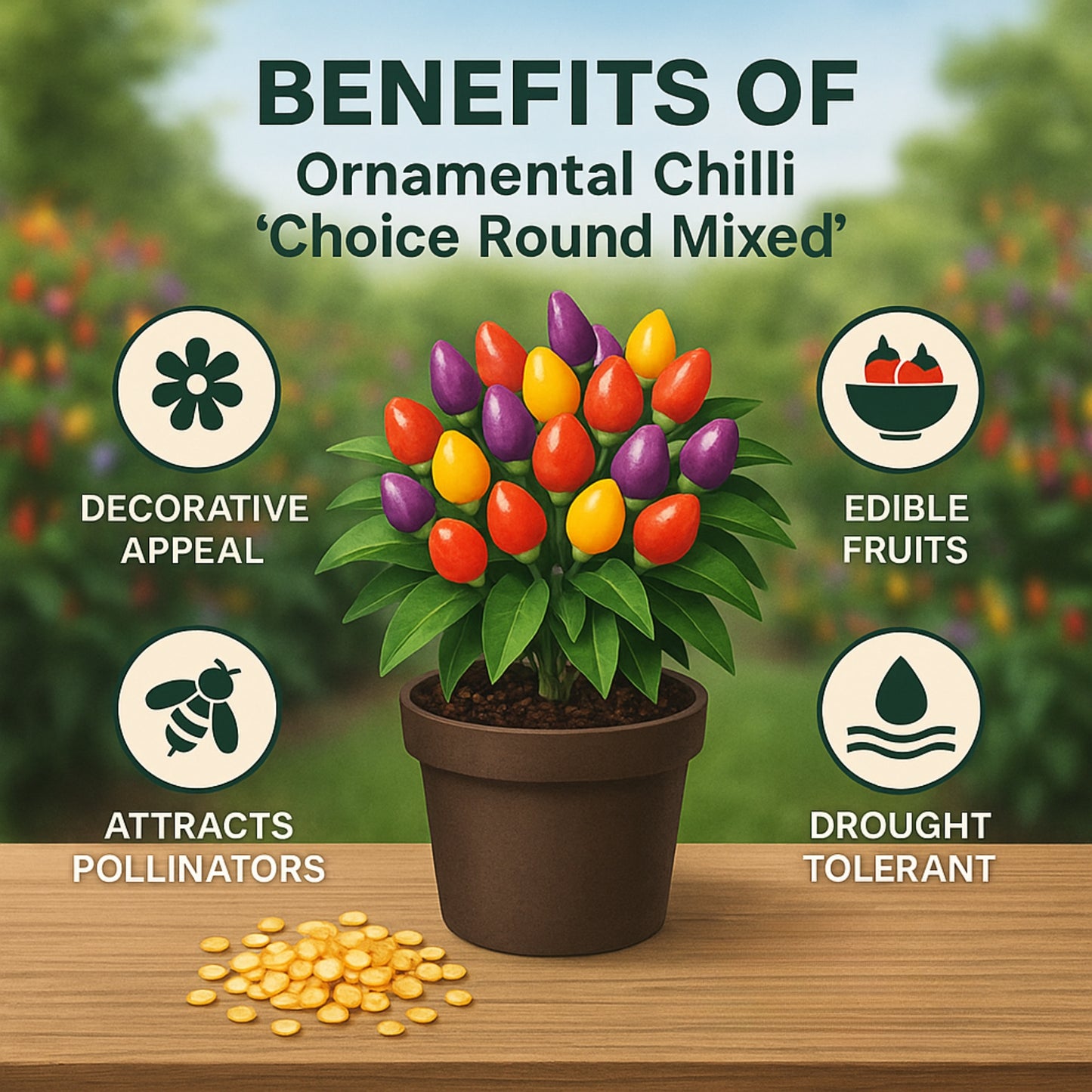 Ornamental Chilli- Choice Round Mixed seeds