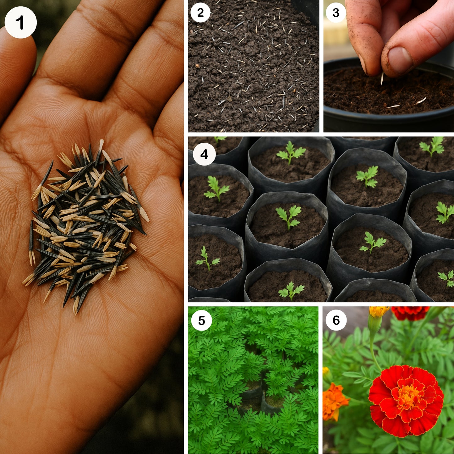 Patula Nana Scarlet Red Marigold Seeds