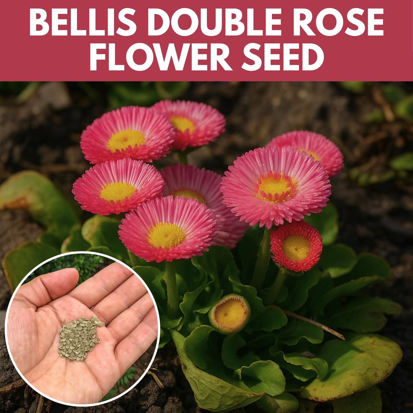 Bellis Double Rose Flower Seeds