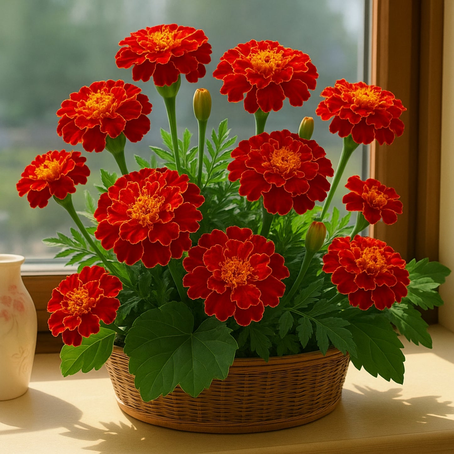 Patula Nana Scarlet Red Marigold Seeds