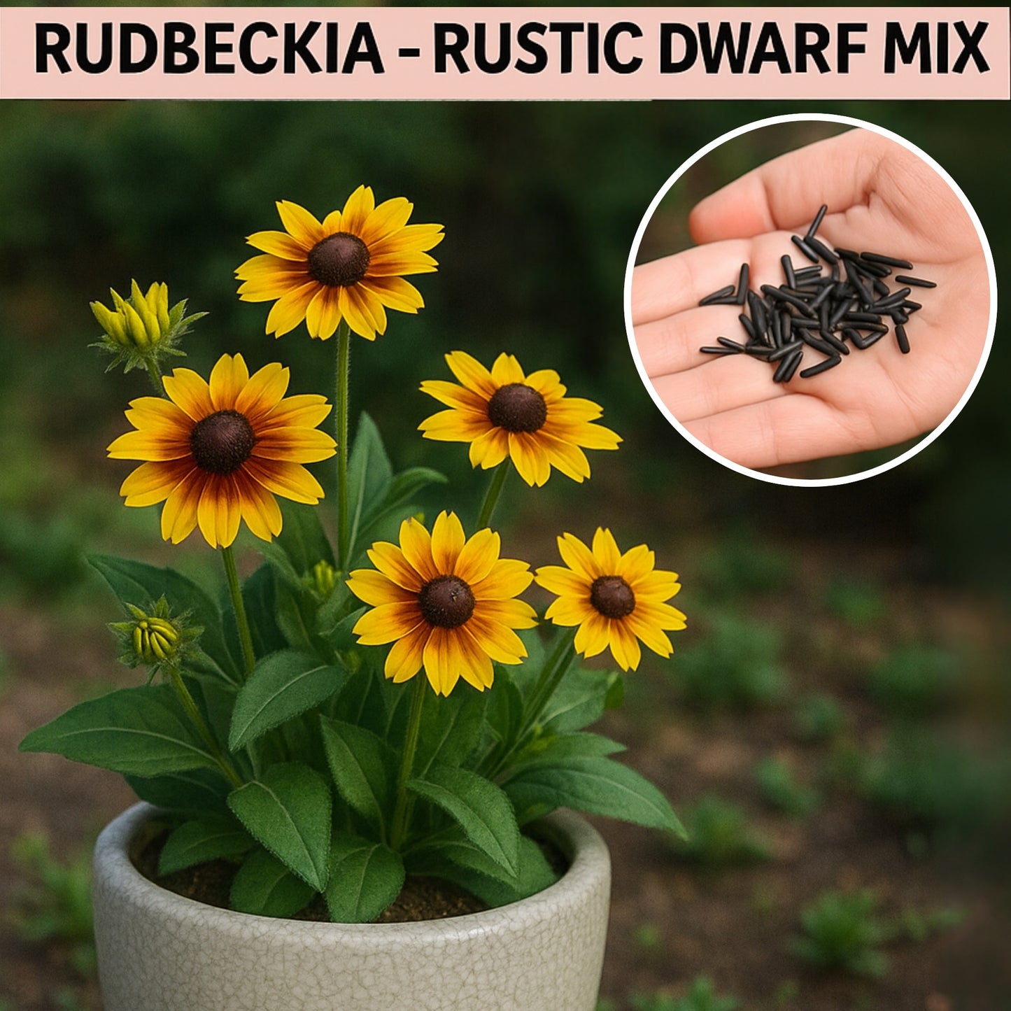 Rudbeckia Rustic Dwarf Mixed - Buy 1 Get 1 Free (300 seeds)
